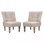 2 db krémszínű szövetkárpitozású francia szék