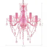 rózsaszín csillár 5 izzóval