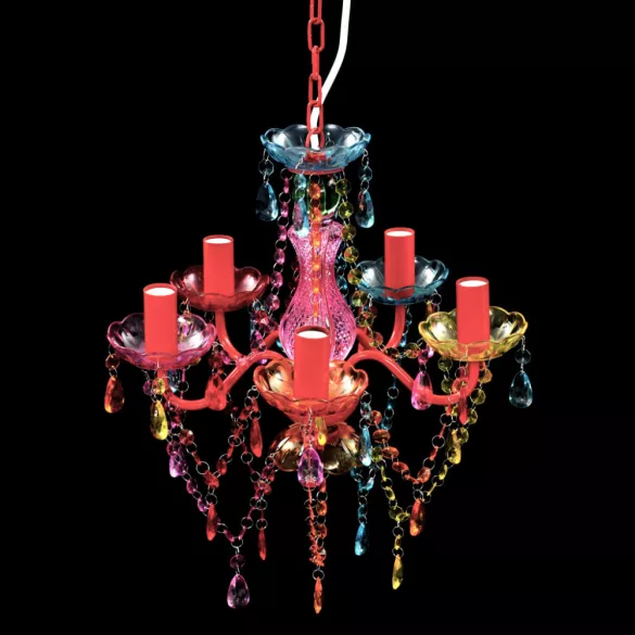 többszínű csillár 5 izzóval