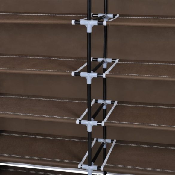 Barna szövet cipőszekrény borítóval 115 x 28 x 110 cm