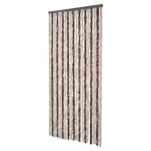bézs és világosbarna zsenília rovarfüggöny 90 x 220 cm