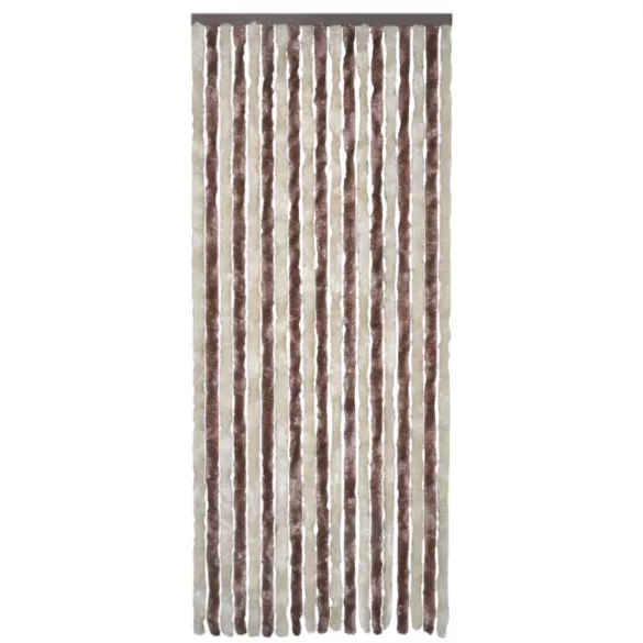 bézs és világosbarna zsenília rovarfüggöny 90 x 220 cm