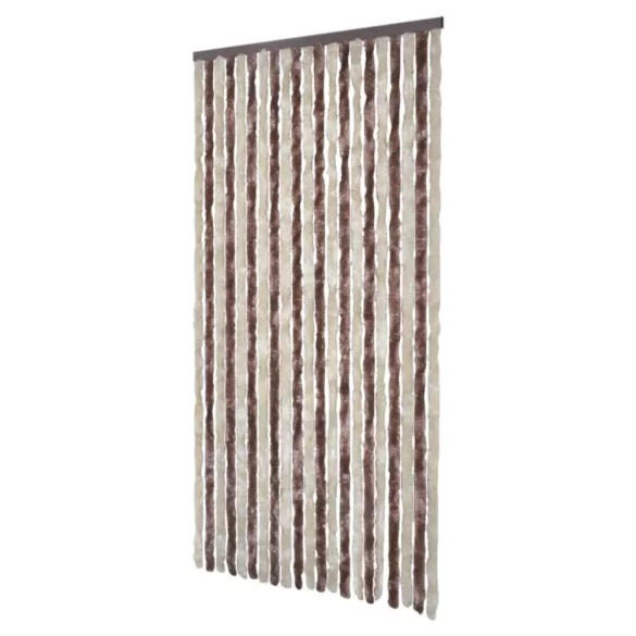 bézs és világosbarna zsenília rovarfüggöny 100 x 220 cm