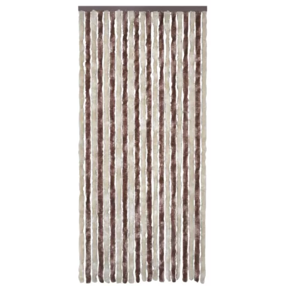 bézs és világosbarna zsenília rovarfüggöny 100 x 220 cm
