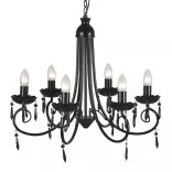 Függő Mennyezeti Lámpa Elegáns Csillár Fekete 6 Izzó Foglalatok