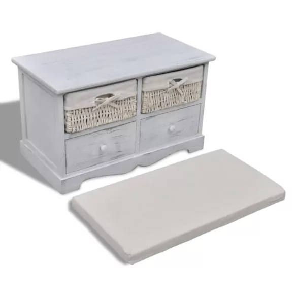 fehér császárfa tárolópad 62 x 33 x 42 cm