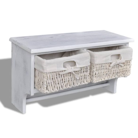 fehér császárfa fali polc 60 x 23,5 x 33 cm