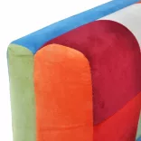 foltvarrott dizájnú szövet fotel króm talppal