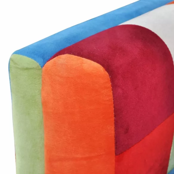 foltvarrott dizájnú szövet fotel króm talppal