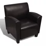 sötétbarna műbőr fotel