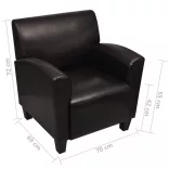 sötétbarna műbőr fotel