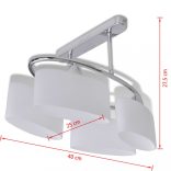 Mennyezeti Lámpa Ellipszoid Üveg Búrával 4 E14-es izzóval