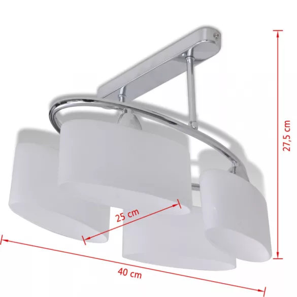 Mennyezeti Lámpa Ellipszoid Üveg Búrával 4 E14-es izzóval