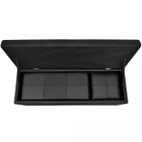 Fekete Műbőr Tároló Láda / Pad Szett Lábtartó 3 db