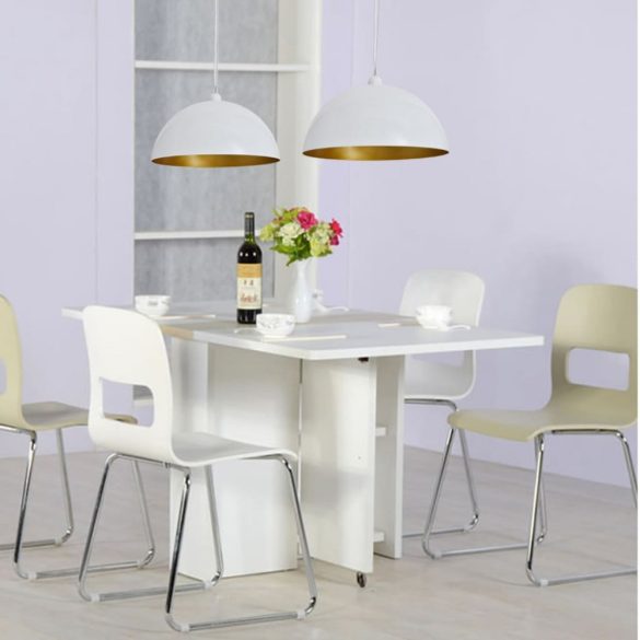 2 db fehér, állítható magasságú, félgömb mennyezeti lámpa