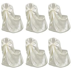 6 db Krém Szék Borító Esküvőre Bankettre