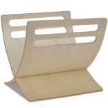 természetes színű fa folyóirattartó állvány