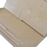 természetes színű fa folyóirattartó állvány