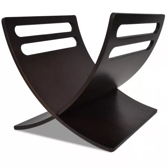 barna fa folyóirattartó állvány