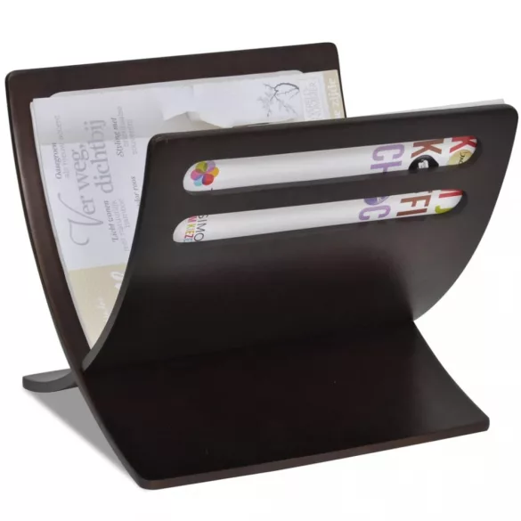 barna fa folyóirattartó állvány