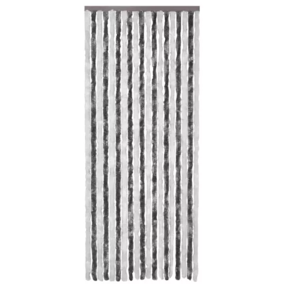 szürke és fehér zsenília rovarfüggöny 90 x 220 cm