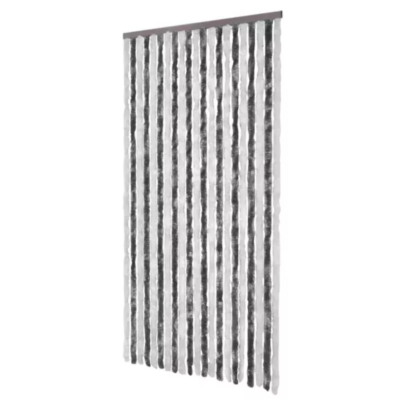 szürke és fehér zsenília rovarfüggöny 100 x 220 cm