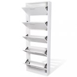 Fehér fa cipősszekrény 5 tárolórekesszel