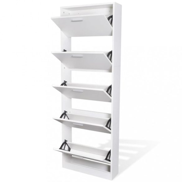 Fehér fa cipősszekrény 5 tárolórekesszel