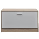 Tölgy színű és fehér 3 az 1-ben fa cipősszekrény garnitúra