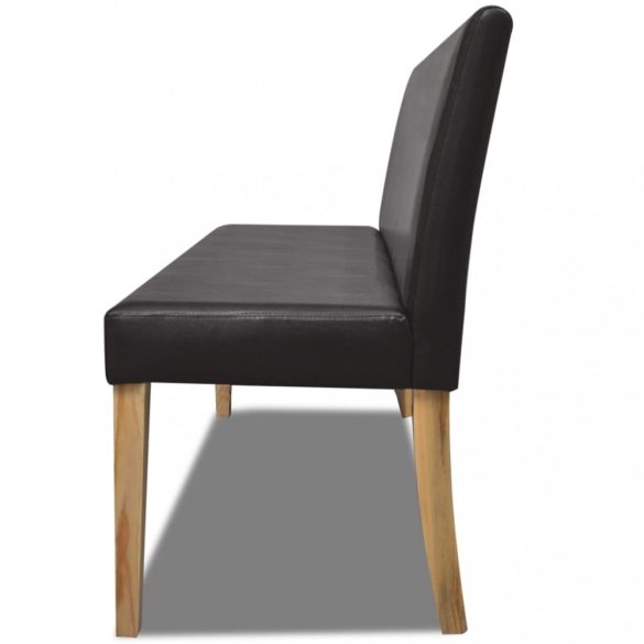 sötétbarna műbőr pad 139,5 cm