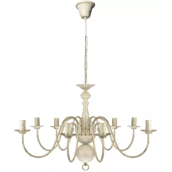 Antik Fehér Fém Csillár 8 x E14 Izzók