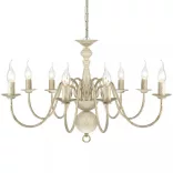 Antik Fehér Fém Csillár 8 x E14 Izzók