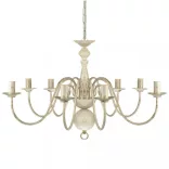 Antik Fehér Fém Csillár 8 x E14 Izzók