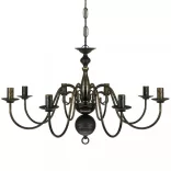 Antik Fekete Fém Csillár 8 x E14 Izzók