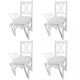 4 db fehér fenyőfa étkezőszék
