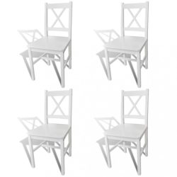 4 db fehér fenyőfa étkezőszék