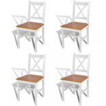 4 db fehér fenyőfa étkezőszék