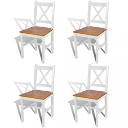 4 db fehér fenyőfa étkezőszék
