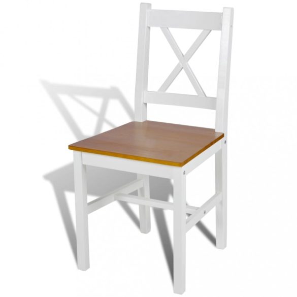 4 db fehér fenyőfa étkezőszék