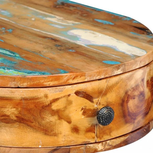 tömör újrahasznosított fa íróasztal vas lábakkal