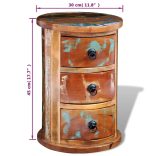 3 fiókos tömör újrahasznosított fa szekrény