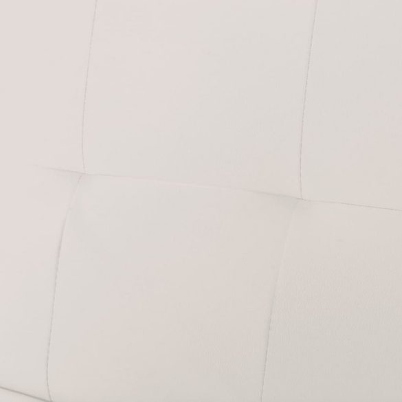 krémfehér műbőr állítható kanapéágy két párnával