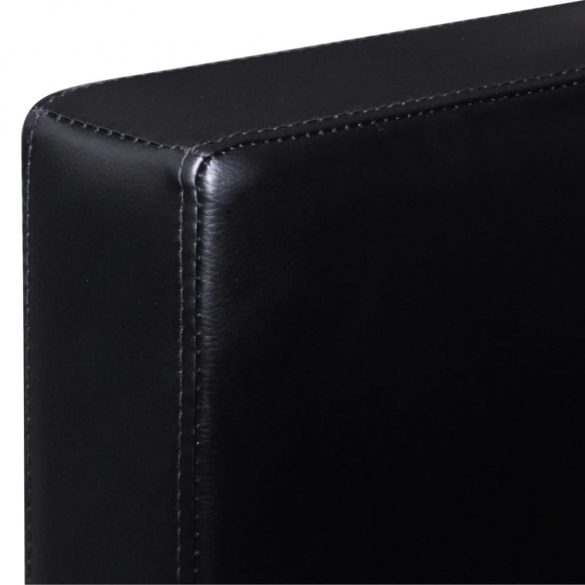 fekete 3 személyes műbőr sarokkanapé