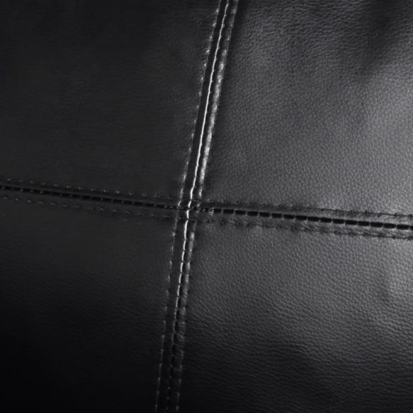 fekete 3 személyes műbőr sarokkanapé