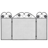 fekete vas 3-paneles kandallórács