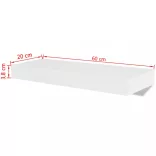 2 db fehér MDF lebegő fali könyvpolc/DVD tároló