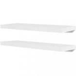 2 db fehér MDF lebegő fali könyvpolc/DVD tároló