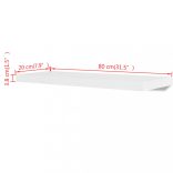 2 db fehér MDF lebegő fali könyvpolc/DVD tároló