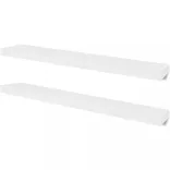 2 db fehér MDF lebegő fali könyvpolc/DVD tároló