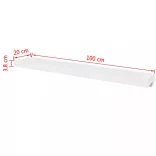 2 db fehér MDF lebegő fali könyvpolc/DVD tároló